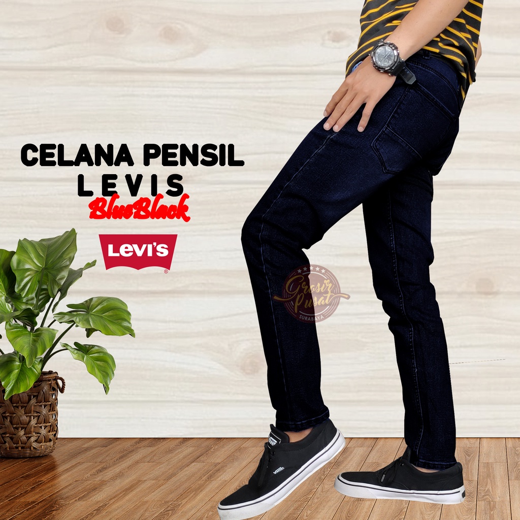 Celana Jeans LIVES Pensil Skinny Pria Blueblack Garmen 27 - 38