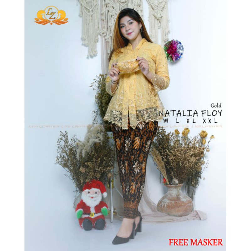 LIZ&gt; SET KEBAYA FLOY NATALIA - KEBAYA TRADISIONAL MODERN - BAJU KEBAYA WISUDA MODERN - KEBAYA PESTA