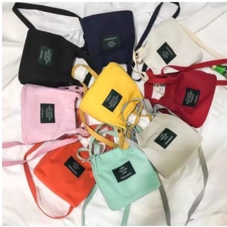 Totebag Mini Korea / Tas Kanvas / Tas Wanita / Living Traveling Share / Slingbag
