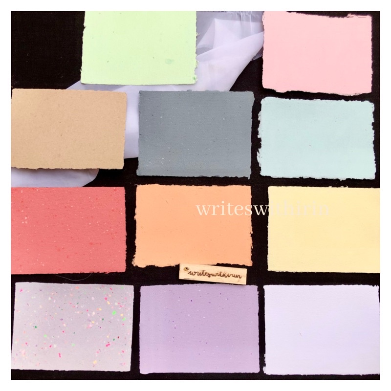 

(writeswithirin) Kertas Daur Ulang Organik Persegi Panjang A5 Warna Polos Handmade