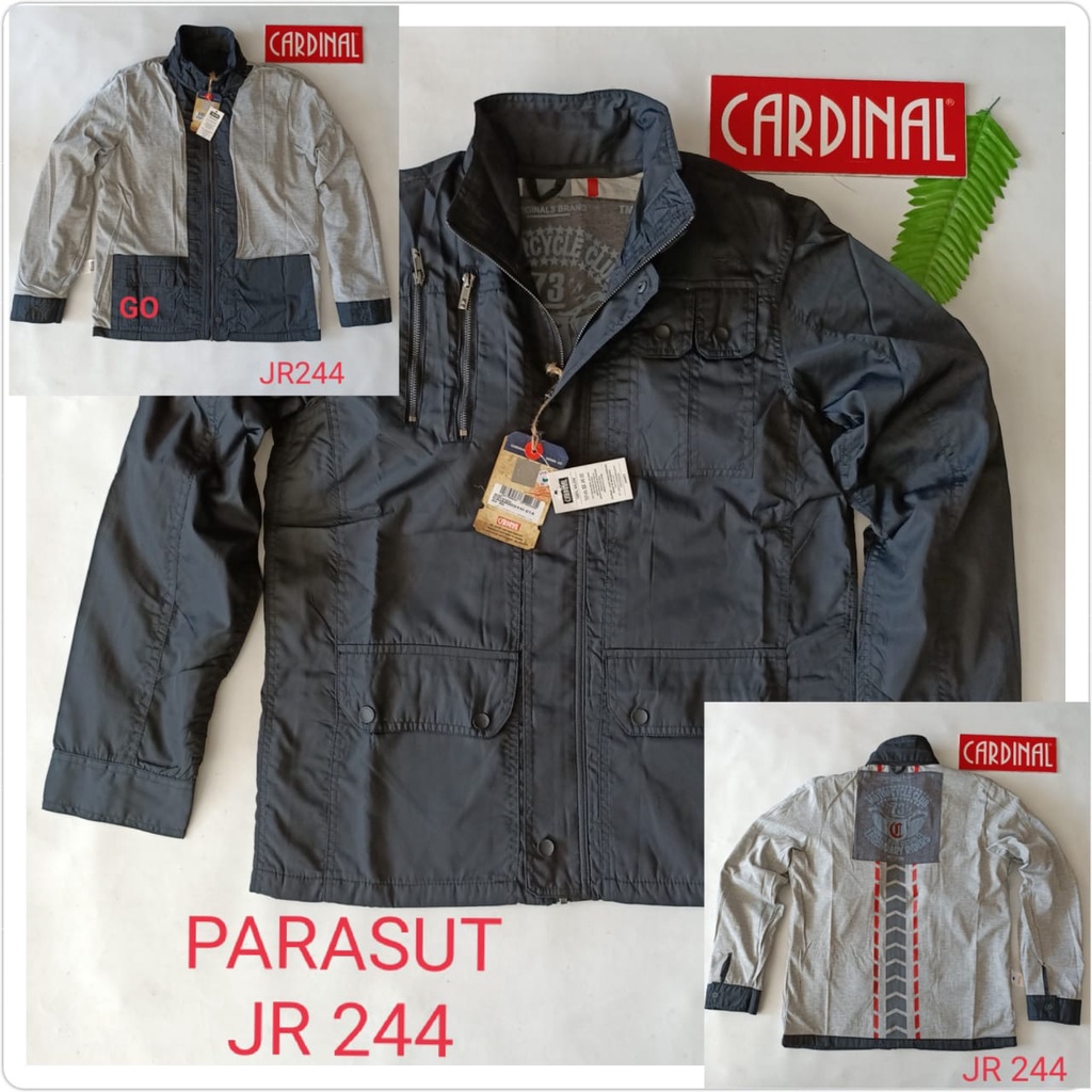 gof JR CARDINAL JAKET KAOS PARASUT Cowok Casual Jaket Pria Keren Jaket Kekinian