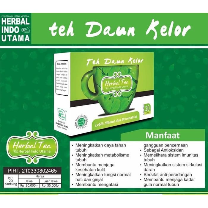 Teh Daun Kelor Herbal Indo Utama Teh Daun Kelor Hiu Jogja Indonesia