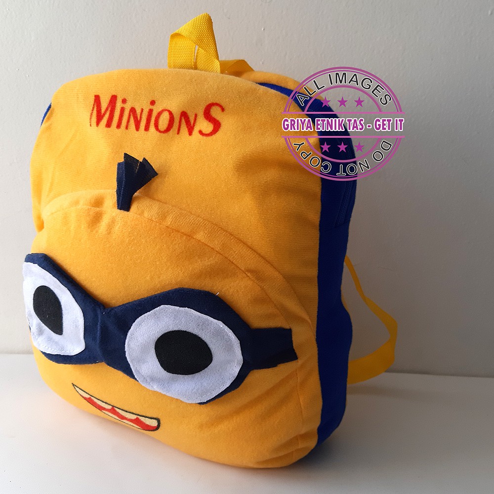 Tas Anak TK Paud Karakter Boneka Minion Animasi Lucu Tas Ransel Mini