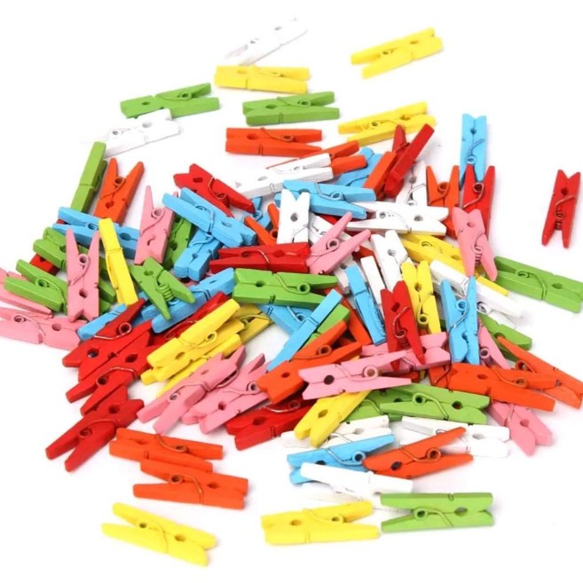 GM05 COD Jepit Kayu Warna Warni Kecil 35mm/3,5 cm Jepit kayu / Wooden Clip / klip {1KG=630PCS}