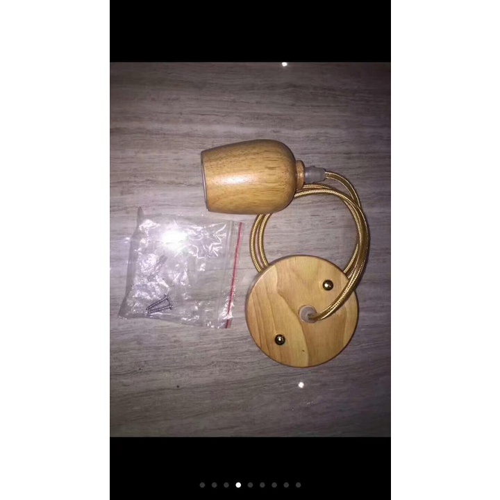 [WS] Fitting Gantung KAYU Edison filamen KAYU cafe Retro  - Fitting E27 (MB)