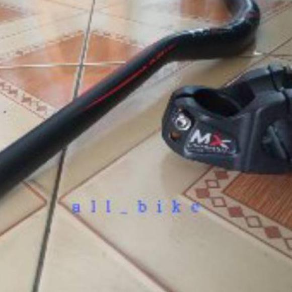 Terbaru' Paket handlebar stang stem sepeda gunung mtb oversize pacific genio hitam alloy aluminium