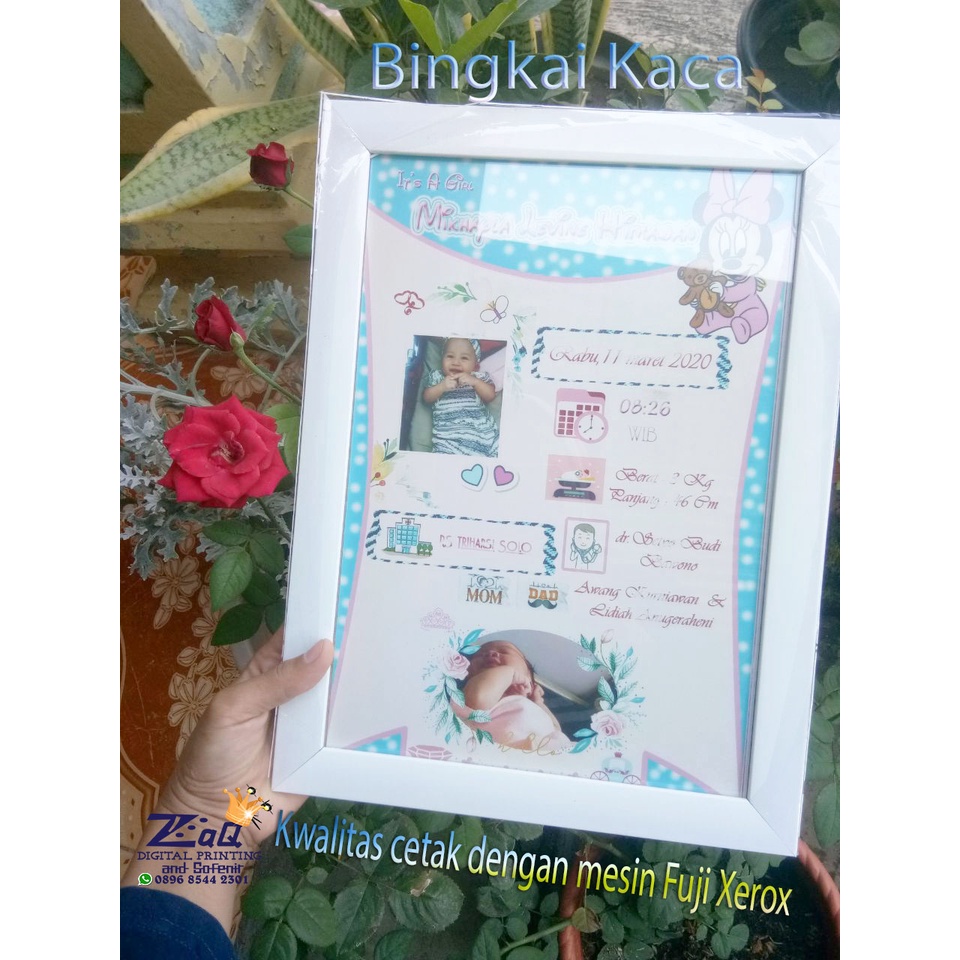 Biodata Bayi Lucu Cetak + Bingkai bisa custom 10R-1
