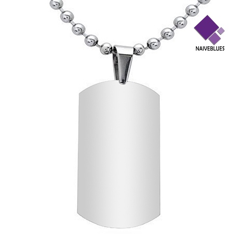 Naiveblue Kalung Rantai 316L Dengan Liontin Dog Tag Persegi Panjang Gaya Punk Untuk Pria / Wanita
