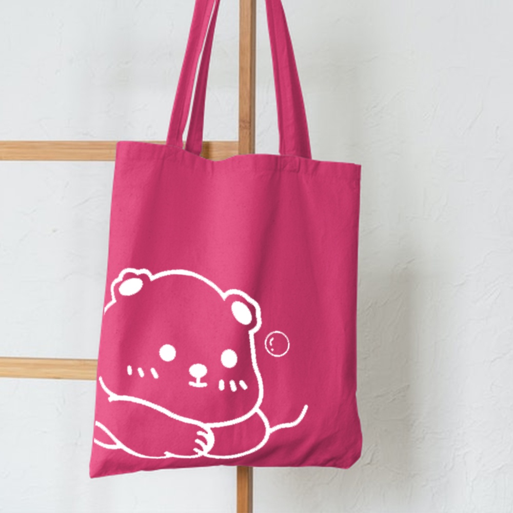 4.4 BARU PROMO 2022 TOTE TERBARU RESLETING TOTEBAG KPOP / TOTE BAG KPOP / KOREA / ANIMAL / LUCU / PANDA / SAPI LUCU /  TOTE UKURAN BESAR RESLETING KANVAS WARNA HITAM MARUN NAVY KREM GRATIS ONGKIR SELURUH INDONESIA-5