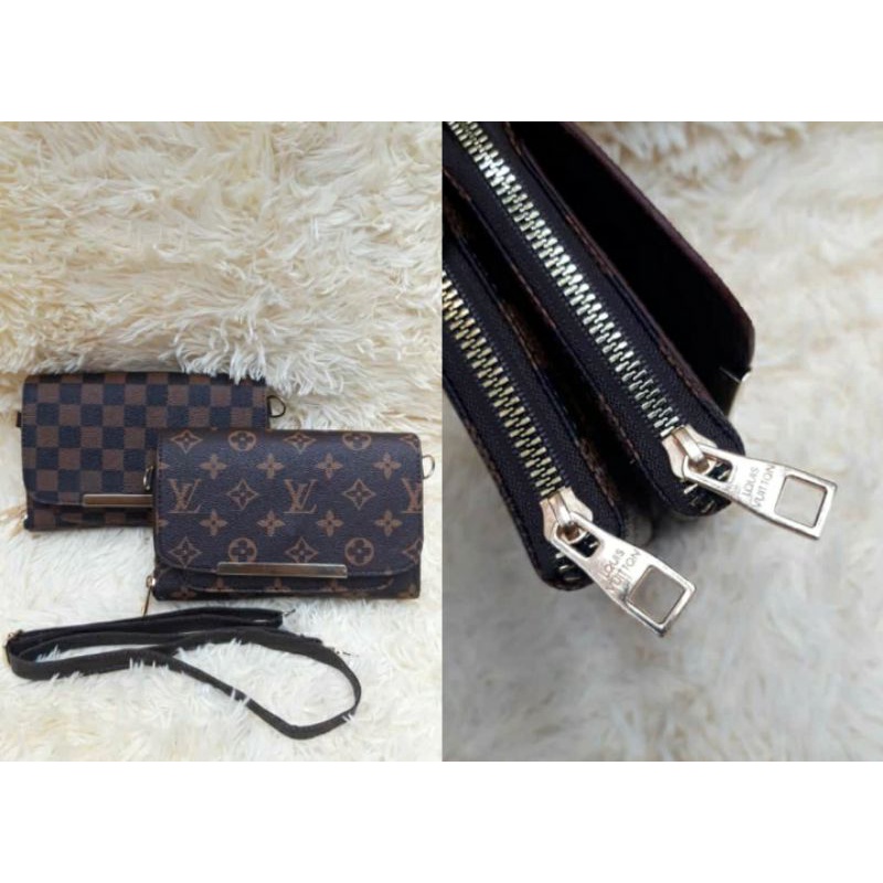 Dompet panjang LV mono damier tali / slingbag / selempang