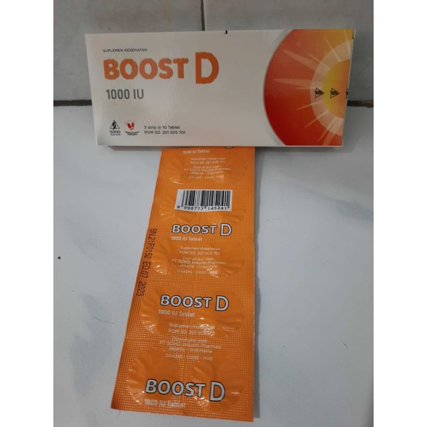 BOOST D 1000 IU, Vitamin D3 1000 IU, harga 1 strip isi 10 tablet