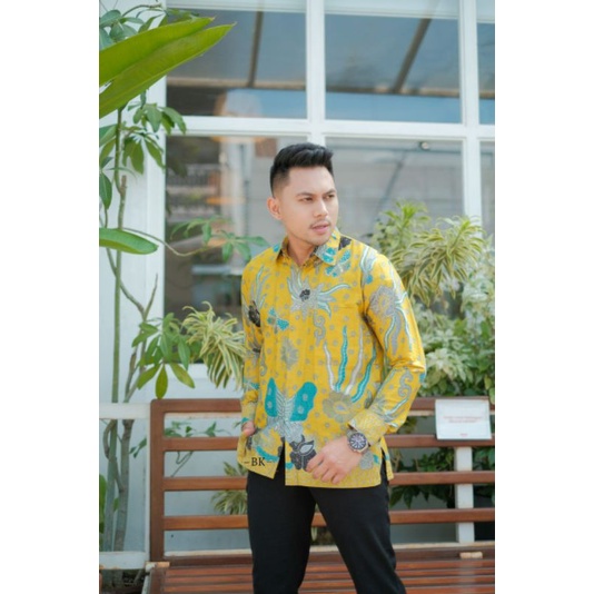 Kemeja Batik Pria Lengan Panjang M L XL XXL Baju Batik Pria Modern Batik Kerja Pria Batik Kantor Pria Seragam Batik