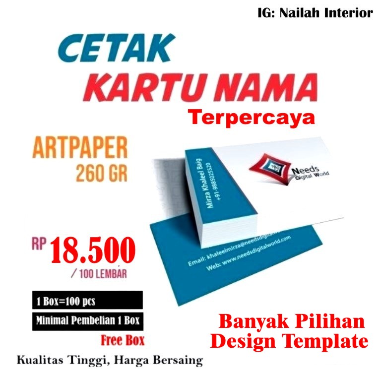 

Cetak Kartu Nama Design Minimalis Modern +Bonus Box