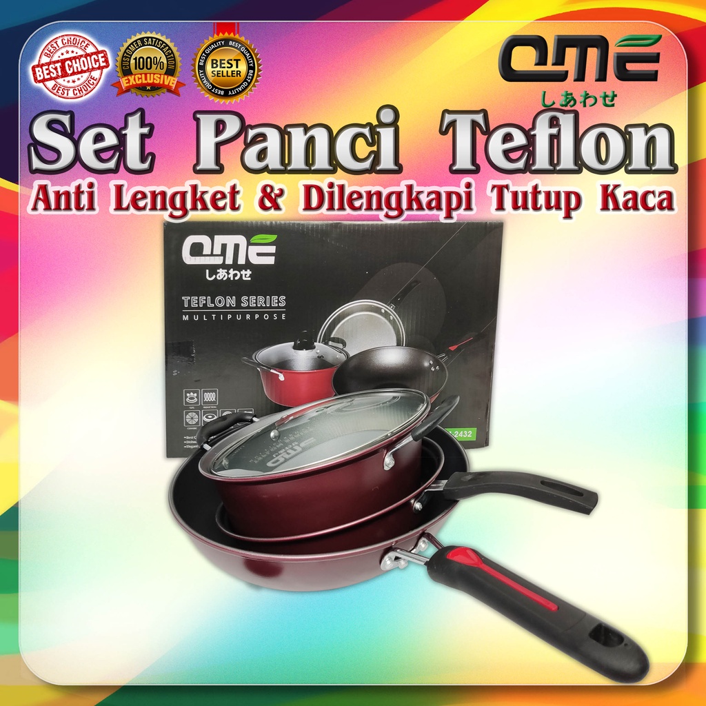 QME Set Panci Teflon - Panci Teflon Anti Lengket