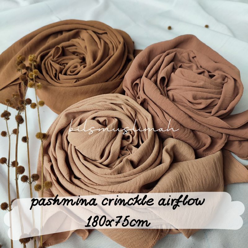 PASMINA CRINCKLE AIRFLOW PREMIUM 180X75CM | PASMINA CRINCKLE