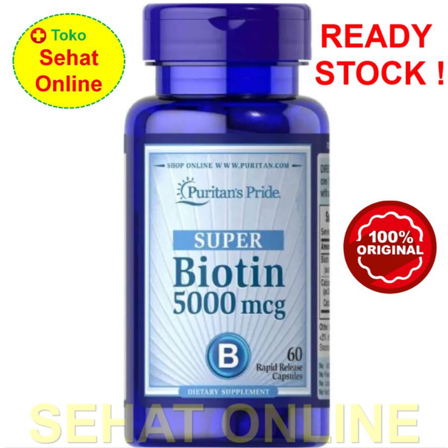 Puritan Pride Biotin 5000 mcg - 60 Kapsul