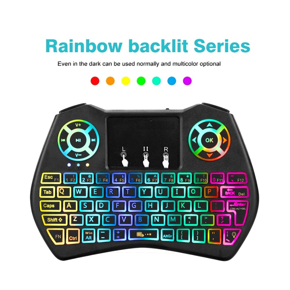 i9 Plus - Mini Wireless Keyboard and Touchpad RGB Backlit