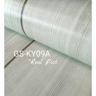  Wallpaper  stiker uk 45cmx10m kode no KY09A kayu  garis  abu 