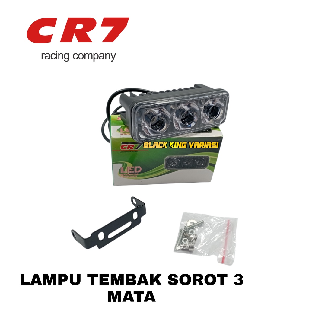 LAMPU SOROT 3 MATA/LAMPU TEMBAK CREE 3 LED DC 12-24V 18W/LAMPU SOROT CREE LED 3 MATA/LAMPU SOROT LED/LAMPU