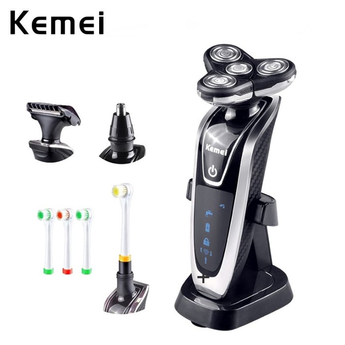 Kemei Alat Cukur Elektrik 4in1 Sikat Gigi Shaver Trimmer Razor KM-5181