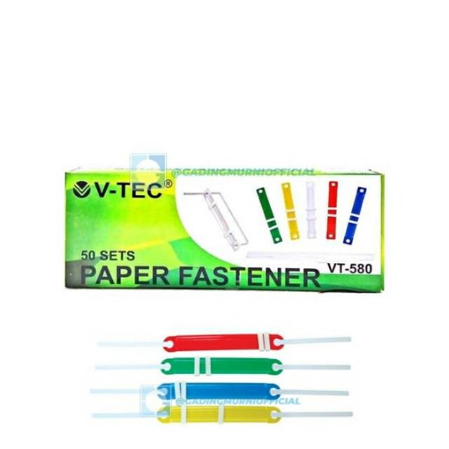 

Acco / Paper Fastener besi / Pengikat Kertas VT-580 50 set warna / putih