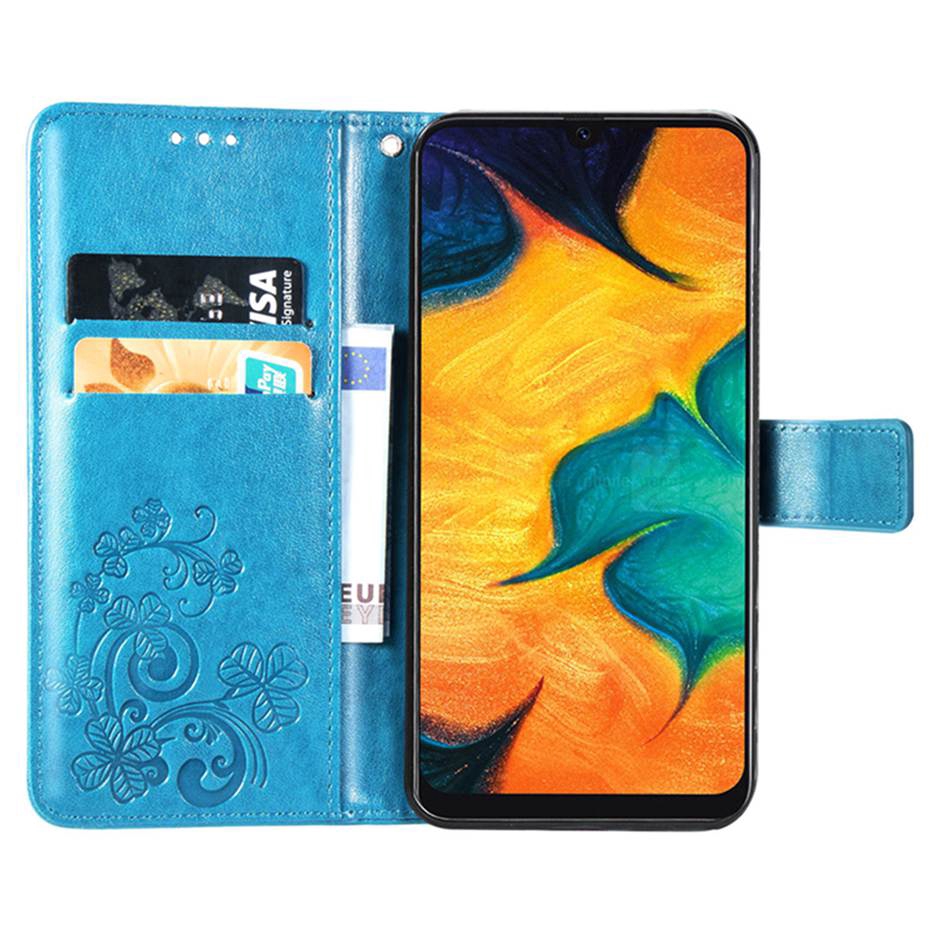 Flip Case Dompet Bahan Kulit Dengan Holder Kartu Untuk Samsung Galaxy A30 Sm-A305F A30