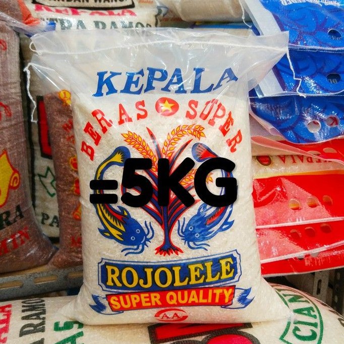 

BERAS KEPALA SUPER ASLI ROJOLELE 5KG 10KG 20KG MURAH