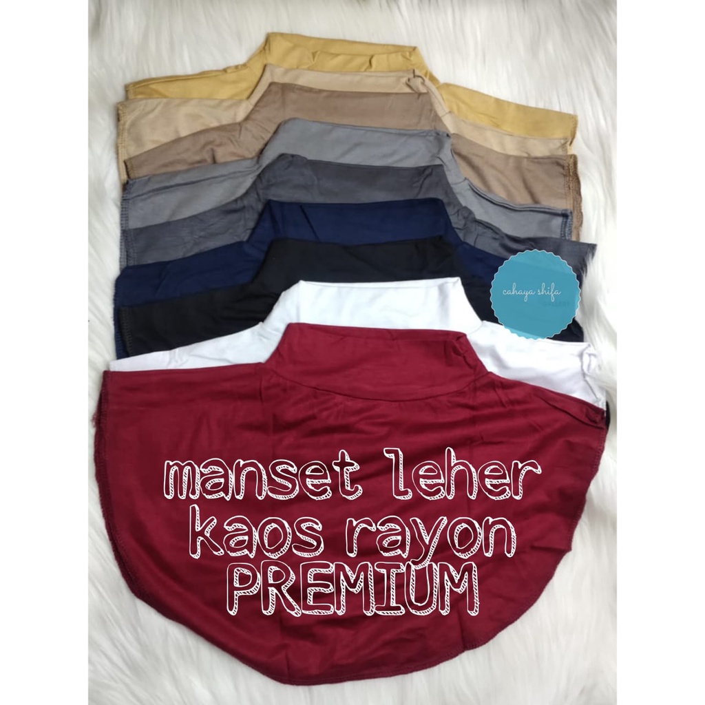 Manset Leher bahan PREMIUM kaos rayon ( cahaya manset leher)