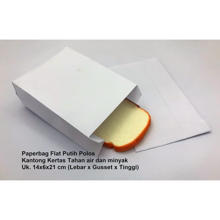 

Paper Bag - Kantong Kertas - Putih Polos (M). Kantong Tahan Air dan Minyak.