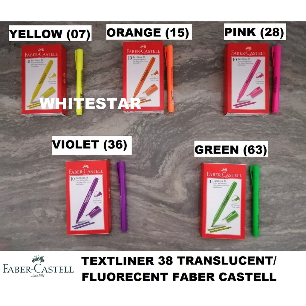

textliner 38 faber castell / highlighter / stabilo - translucent