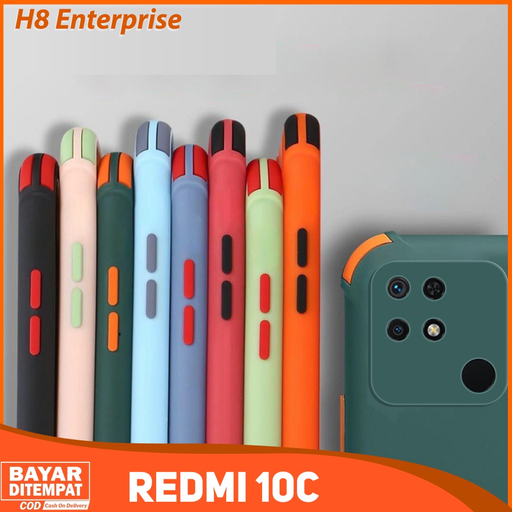 Soft Case Crack Macaron 2Tone Xiaomi Redmi 10C Dengan Bumper Protect Pelindung Camera
