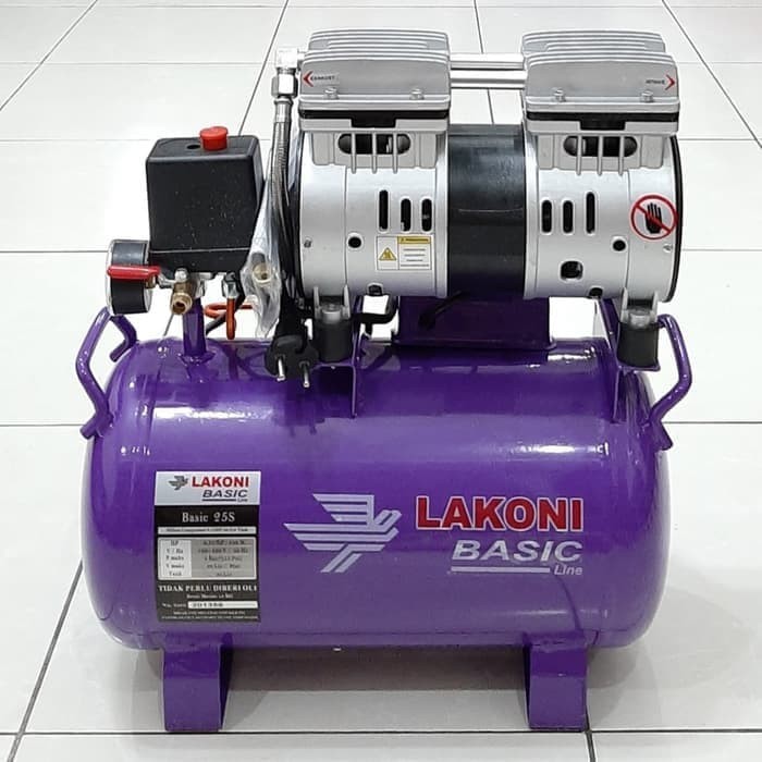 Mesin Kompresor Lakoni Basic 25S - Kompresor Oilless 550 W 3/4 HP