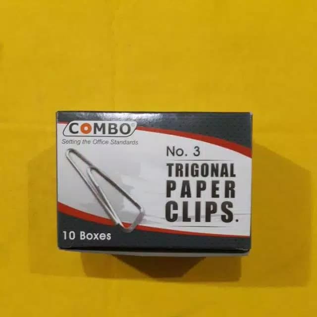 

[BOX ISI 10] PAPER CLIPS TRIAGONAL NO. 3 , PENJEPIT KEDTAS NO. 3