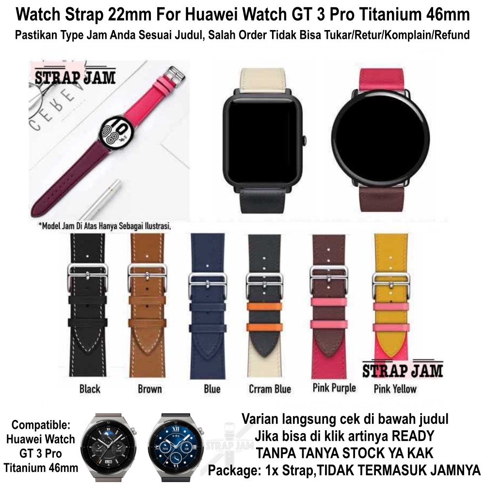 FASHION 22mm Strap Huawei Watch GT3 GT 3 Pro 46mm - Tali Jam Smartwatch Leather Kulit