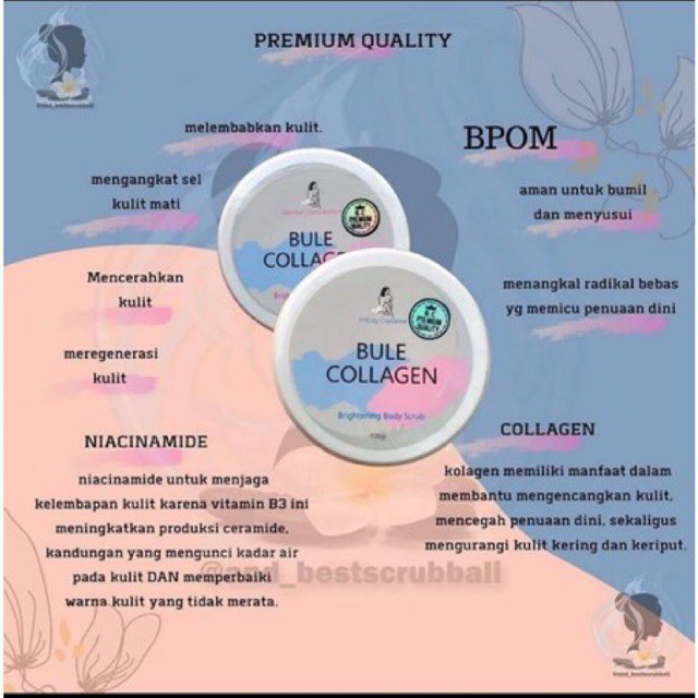 AGEN RESMI Bule collagen BPOM, scrub badan, brightening scrub