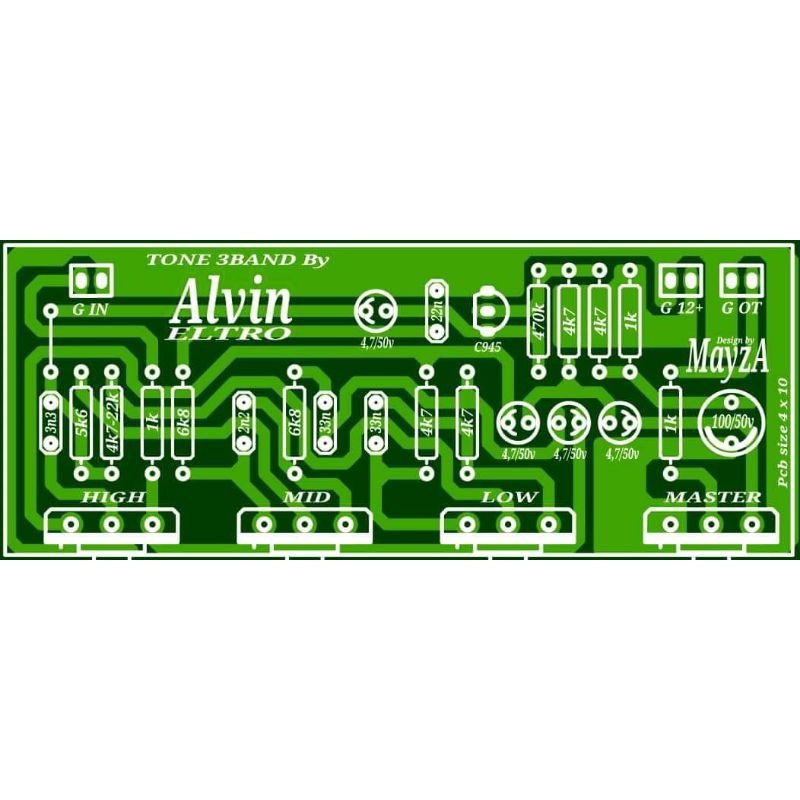 PCB Tone Control HIFI ALVIN ELKTRO