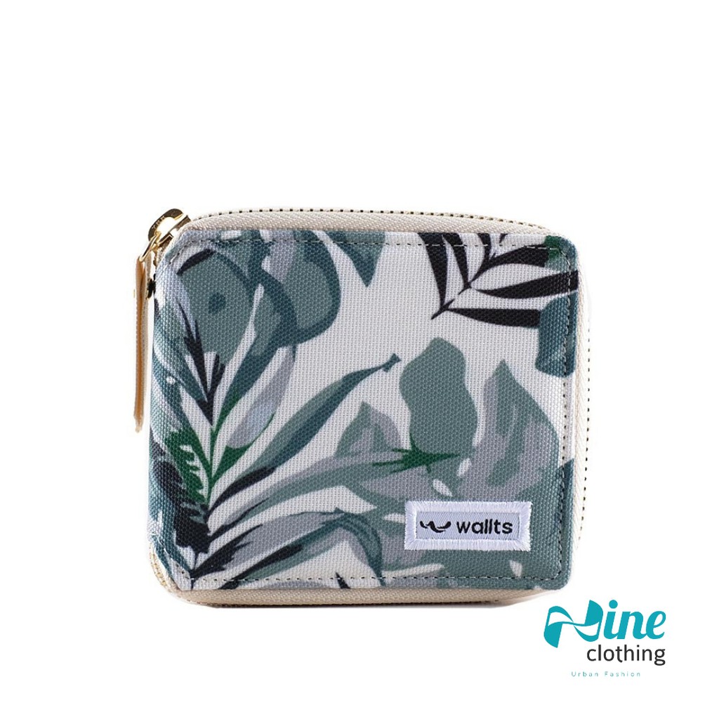 MAITA MONSTERA - Dompet Wallts Wallet Wanita Casual Motif Hijau Daun Persegi Terbaru Original Lokal