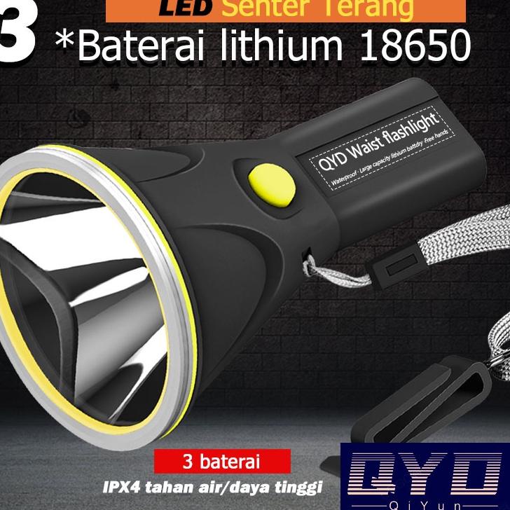 (PALING LARIS) QYD Senter LED Super Terang  IPX6 Tahan air 45watt Portabel lampu senter + Q382