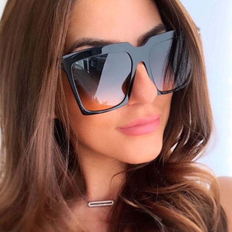 Fashion big frame jelly color ins trend square metal hinge sunglasses