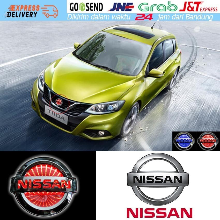 Emblem Mobil Car Logo Nyala Lampu LED Nissan Grand Livina/Serena/Xtrail/March/Navara/Teana