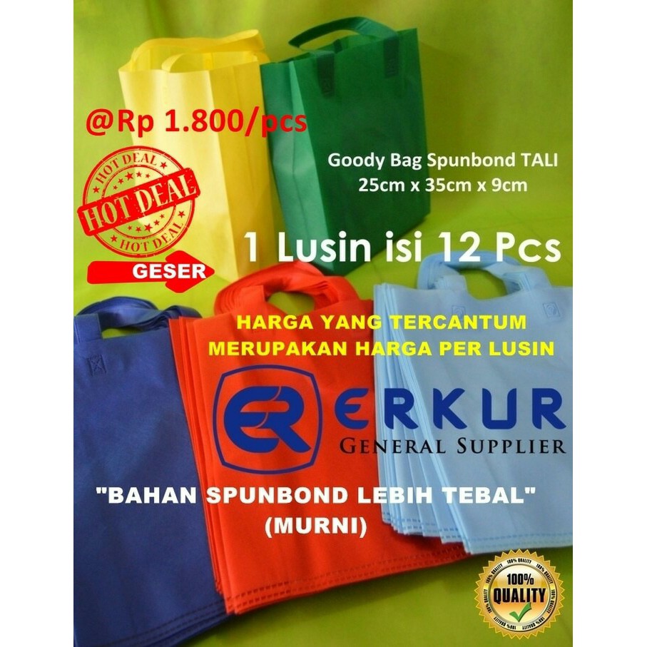 

FRESH - ( Tali 25x35x9cm ) Goody Bag / Goodie Bag / Eco Bag / Tote Bag Polos - ISTIMEWA