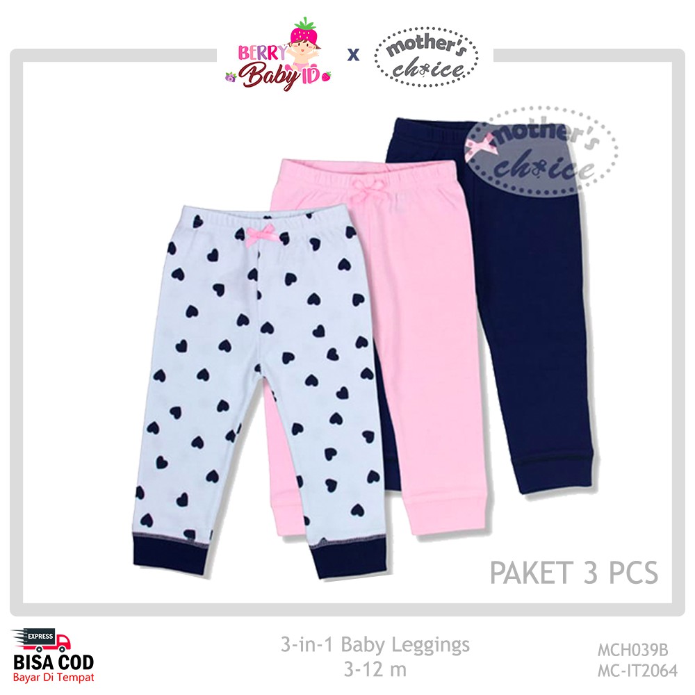 Mother's Choice SNI Paket 3 Buah Baby Legging Bayi MCH039 Berry Mart