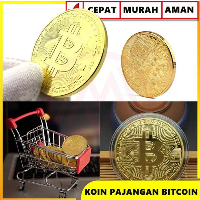 Termurah PAJANGAN KOIN BITCOIN coin crypto fisik btc gift hadiah mainan emas