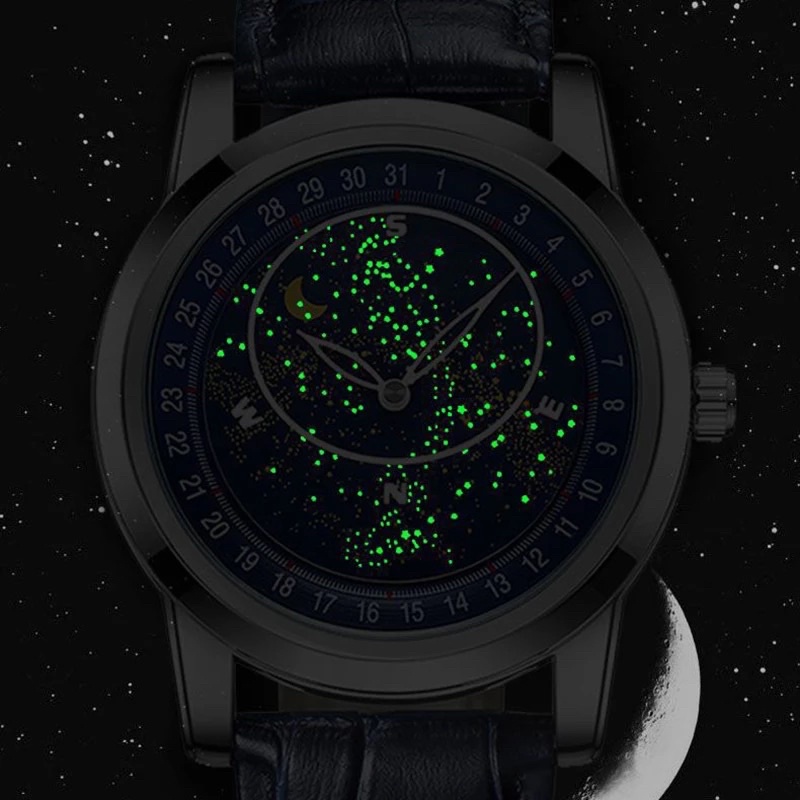 Jam Tangan Mewah Mekanik Otomatis Gypsophila Corium Starry Night Unik Jarang Ada