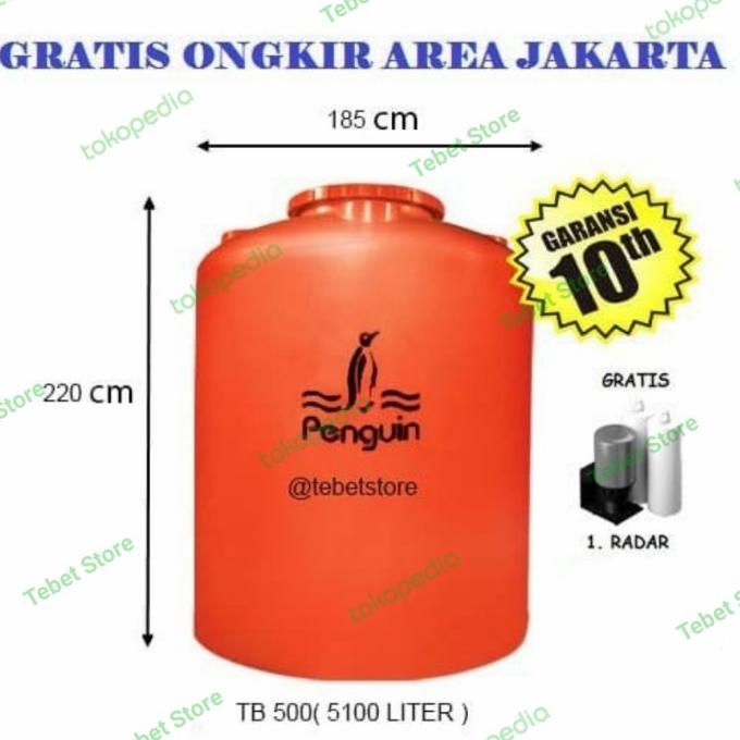 .........] TANGKI AIR/ WATER TANK/ TOREN MERK PENGUIN 5000 LITER - 5100 LITER