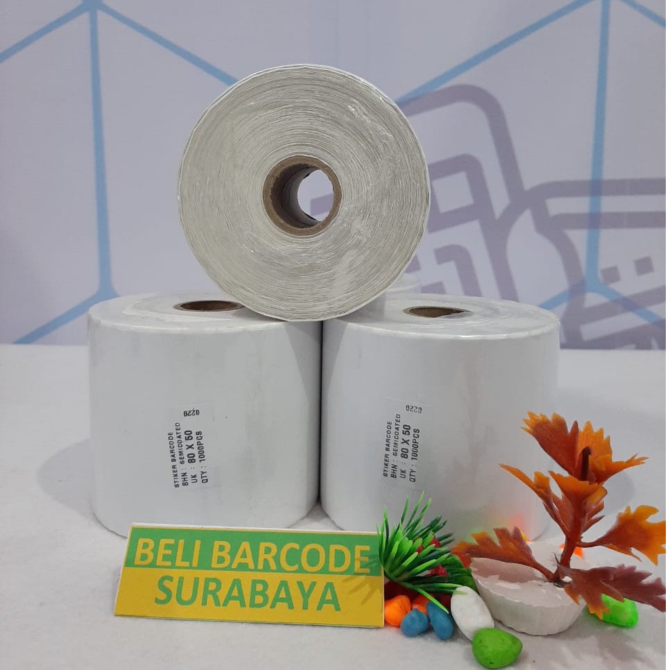 LABEL PRINTER BARCODE 80 X 50 SEMICOATED @1000 STIKER CORE KECIL