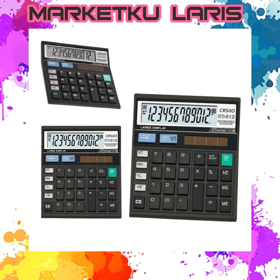 MKL -12 Digit Kalkulator Check / Kakulator Dagang Besar / Calculator CT 512 MURAH S020