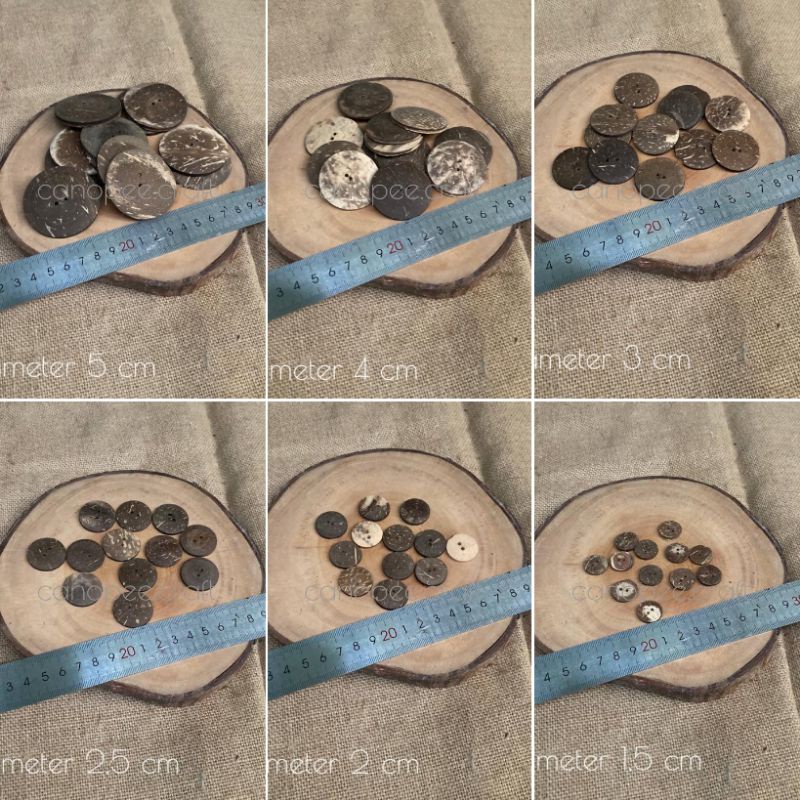 Kancing Batok Kelapa Tidak Dipernis 1 Lusin