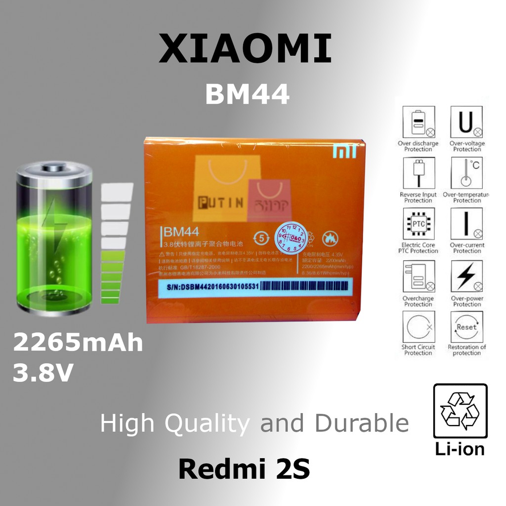 (P) Baterai batre battery Original Xiaomi / Redmi 1 / Redmi 1S / Redmi 2 / Redmi 2S / Redmi 2 pro BM44/BM41 (BM41)