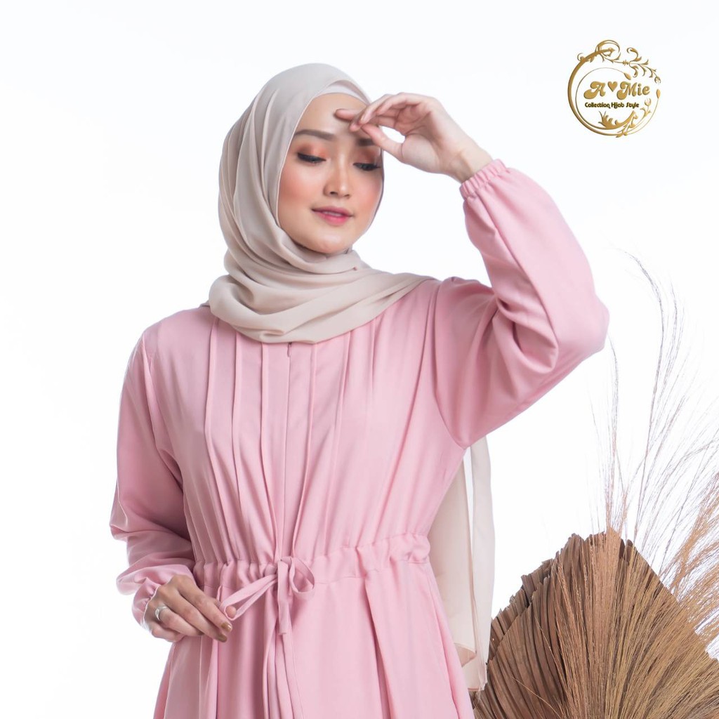 Melia Dress 1 Kondangan Series Baju Fashion Muslim Dress Simple Elegant Gamis Kekinian Set OOTD Hijab Korean Style Basic Dress Hijab Casual Best Seller Dress Muslimah Wanita Busui Friendly Baju Gamis Abaya Turkey Size S M L XL Gamis Jumbo Polos Termurah-Dusty Pink